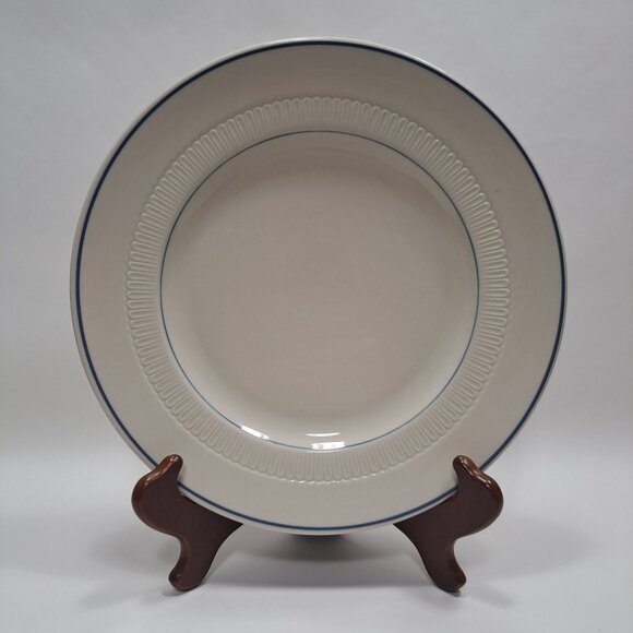 Vintage Syracuse China Restaurant Hotel Blue Trim Geometric Decor Plate C1988 - Picture 1 of 7